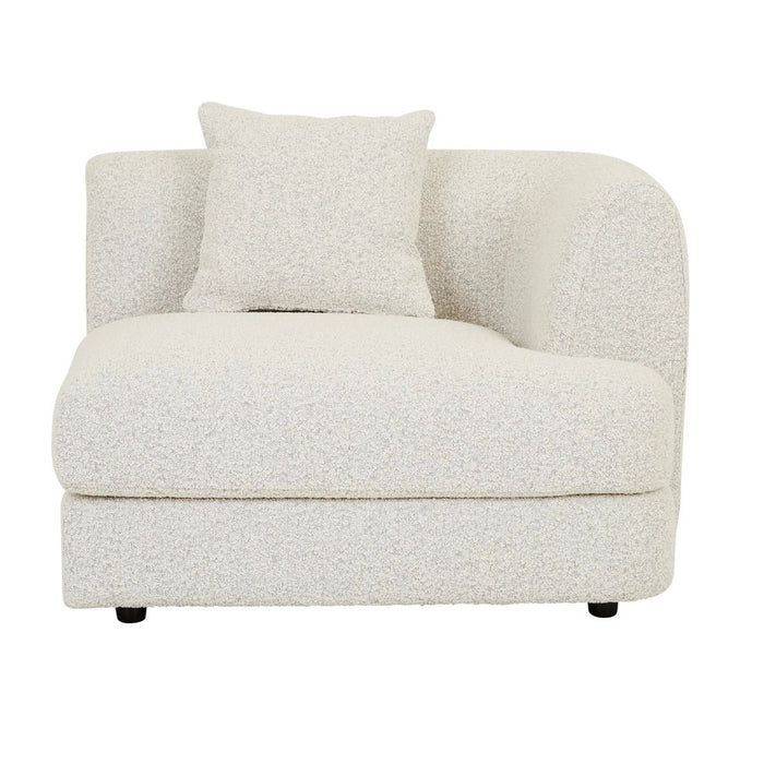 Madrid Curve Right Arm Sofa - Grey Speckle Boucle