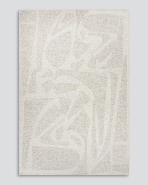 Maya Floor Rug in Oatmeal, the whole rug shown flat on a plain background