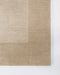 Mayfair Floor Rug in Abalone, close-up of a corner showing the edge and linen and wool pile