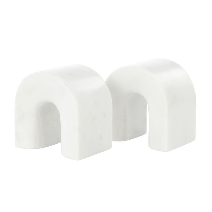Mira Arc Marble Bookends Set