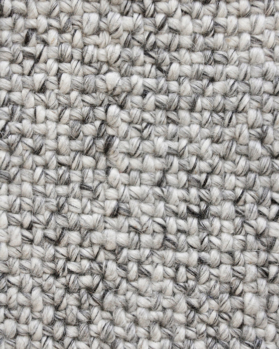 Nebraska Floor Rug in Ash, close-up of the wool and viscose pile and texture