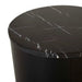 Oberon Crescent Marble Bedside - Matt Black Marble - Matt Dark Oak