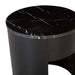 Oberon Crescent Marble Bedside - Matt Black Marble - Matt Dark Oak
