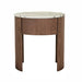 Oberon Crescent Marble Bedside - Matt Ocean Marble - Smoked Ash