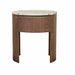 Oberon Crescent Marble Bedside - Matt Ocean Marble - Smoked Ash