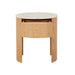 Oberon Crescent Marble Bedside - Matt White Marble - Natural Ash