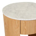 Oberon Crescent Marble Bedside - Matt White Marble - Natural Ash