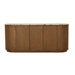 Oberon Crescent Marble Buffet - Matt Ocean Marble - Smoked Ash