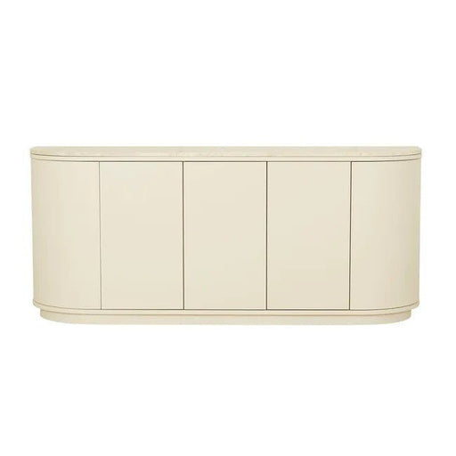 Oberon Crescent Marble Buffet - Natural Travertine - Shell