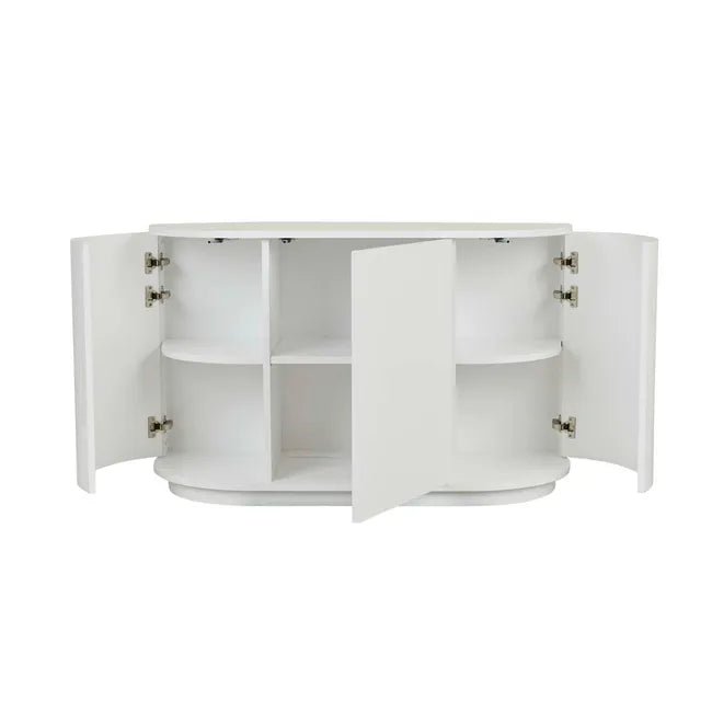 Oberon Crescent Storage Unit - White Grain Ash