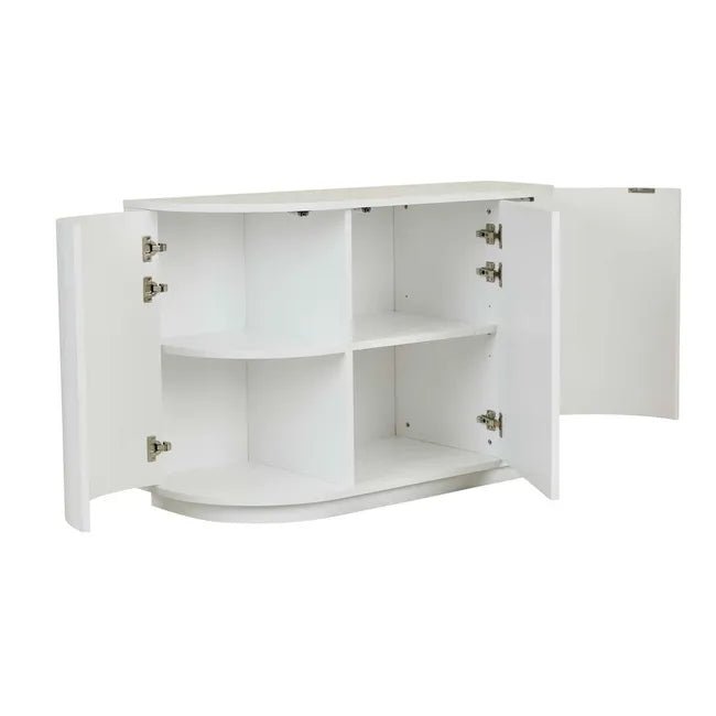 Oberon Crescent Storage Unit - White Grain Ash