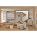 Oberon Curve Marble Coffee Table - Matt Ocean Marble - Natural Ash