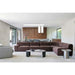 Oberon Curve Marble Coffee Table - Matt Storm Marble - Matt Dark Oak
