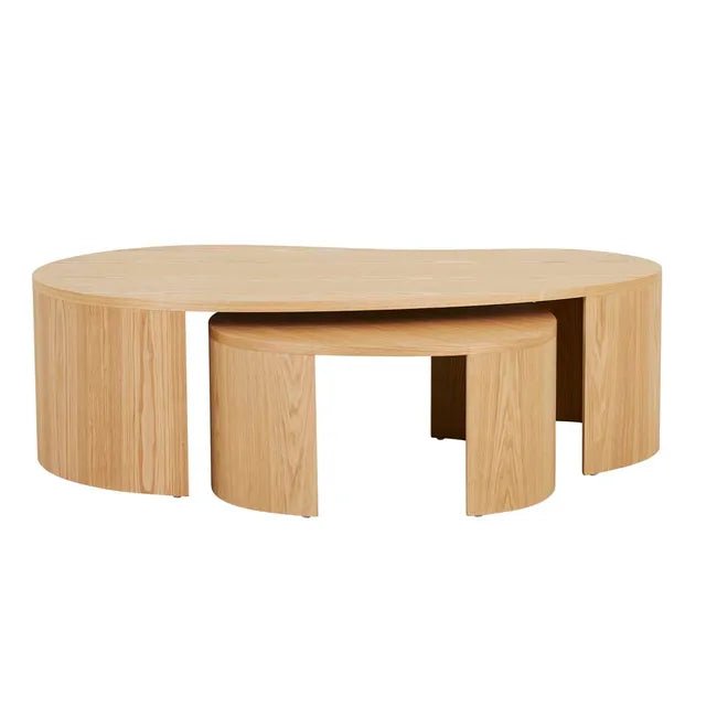 Oberon Curve Nest Coffee Table - Natural Ash