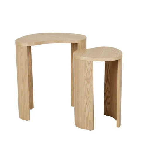 Oberon Curve Set of 2 Side Table - Natural Ash