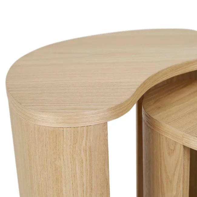 Oberon Curve Set of 2 Side Table - Natural Ash