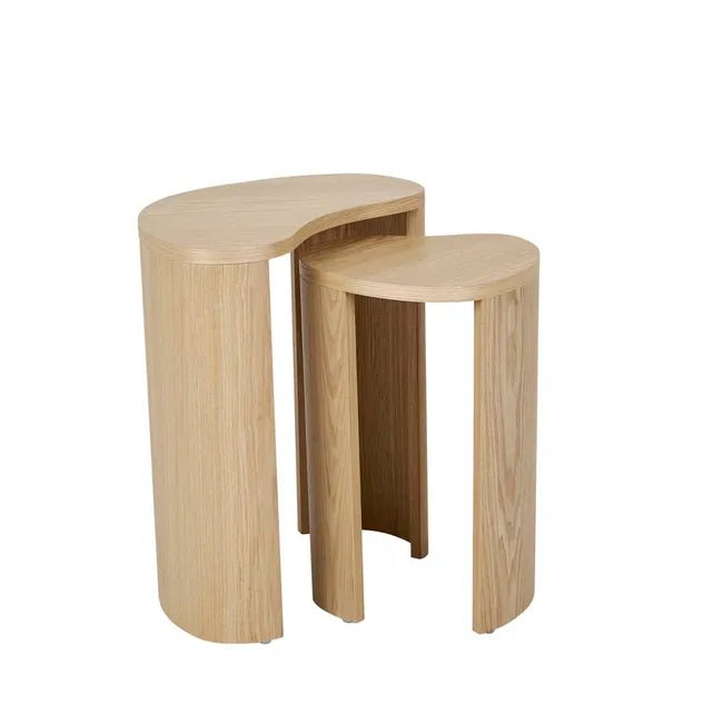 Oberon Curve Set of 2 Side Table - Natural Ash