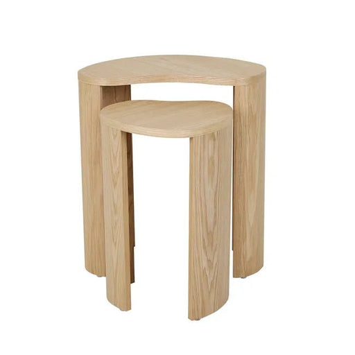 Oberon Curve Set of 2 Side Table - Natural Ash