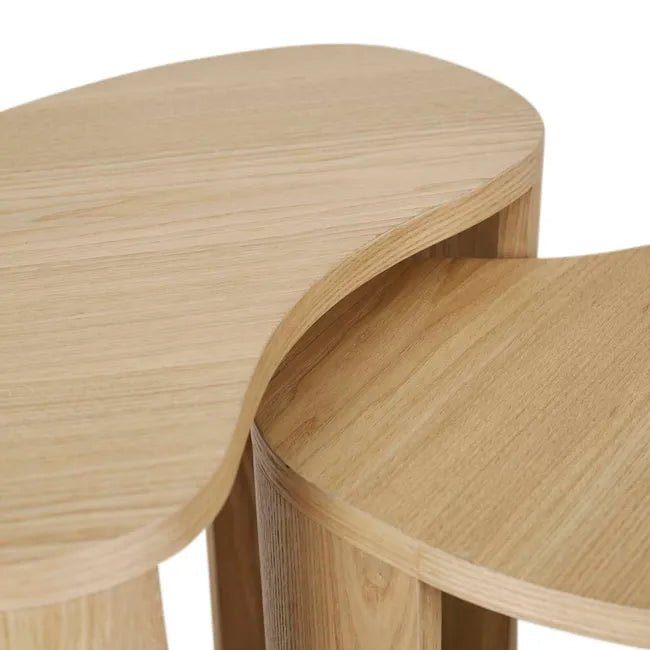 Oberon Curve Set of 2 Side Table - Natural Ash