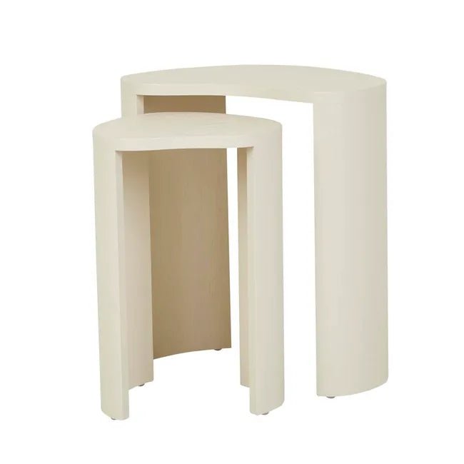 Oberon Curve Set of 2 Side Table - Shell