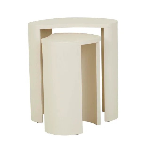 Oberon Curve Set of 2 Side Table - Shell