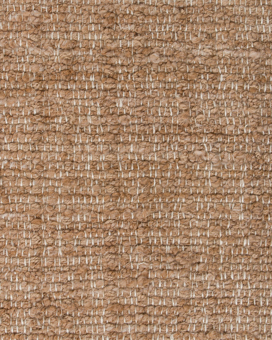 Ormond Floor Rug in Biscotti, close-up of the recycled PET pile and texture