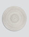 Palm Cove Round Floor Rug in Sand, the whole round rug shown flat on a plain background
