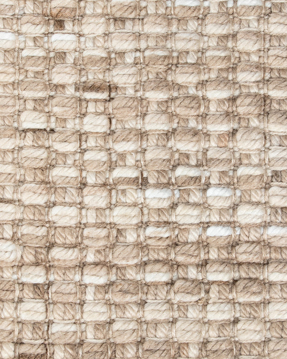 Pelorus Floor Rug in Sand, close-up of the recycled PET pile and texture