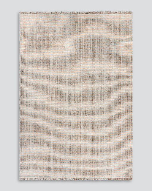Rhodes Floor Rug in Teak, the whole rug shown flat on a plain background