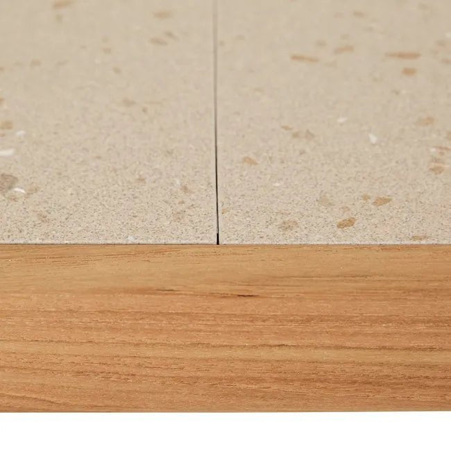 Cannes Quadra Dining Table - Crema - Natural Teak