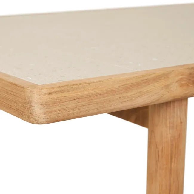 Cannes Quadra Dining Table - Crema - Natural Teak