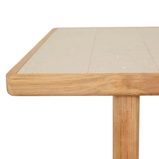 Cannes Quadra Dining Table - Crema - Natural Teak