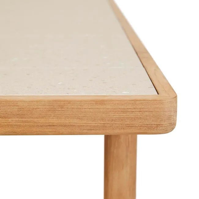 Cannes Quadra Dining Table - Crema - Natural Teak