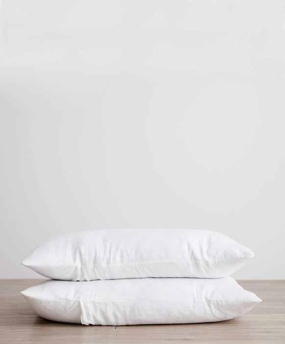 Set of 2 Linen Pillowcases – White