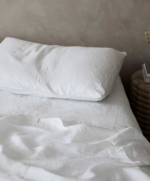 Set of 2 Linen Pillowcases – White