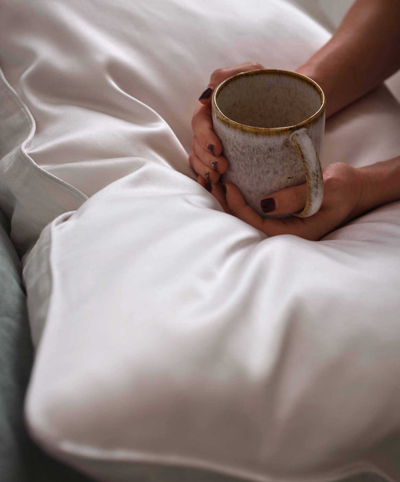 Silk Linen Flip Pillowcase – White
