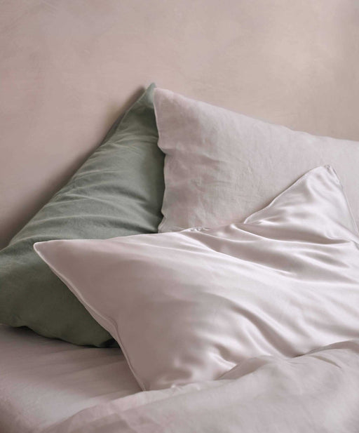 Silk Linen Flip Pillowcase – White