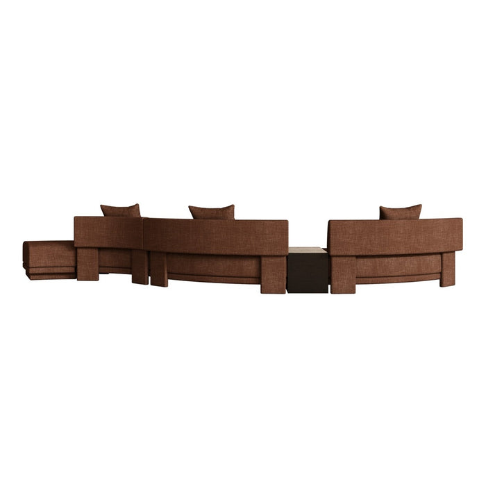 Felix Orbit 6-Seater S Shape Sofa with Side Table - Auburn Weave