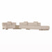 Felix Orbit 6-Seater S Shape Sofa with Side Table - Moonbeam / Buttermilk Oak
