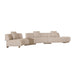 Felix Orbit 6-Seater S Shape Sofa with Side Table - Moonbeam / Buttermilk Oak