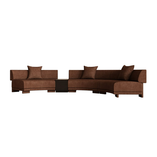 Felix Orbit 6-Seater Arc Sofa with Side Table - Auburn Weave