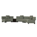 Felix Orbit 6-Seater Arc Sofa with Side Table - Moss Tweed / Matt Black Ash