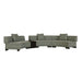 Felix Orbit 6-Seater Arc Sofa with Side Table - Moss Tweed / Matt Black Ash