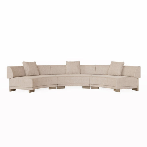 Felix Orbit 6-Seater Arc Sofa - Moonbeam / Buttermilk Oak