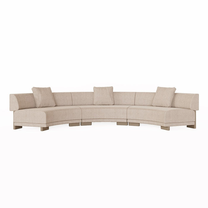 Felix Orbit 6-Seater Arc Sofa - Moonbeam / Buttermilk Oak