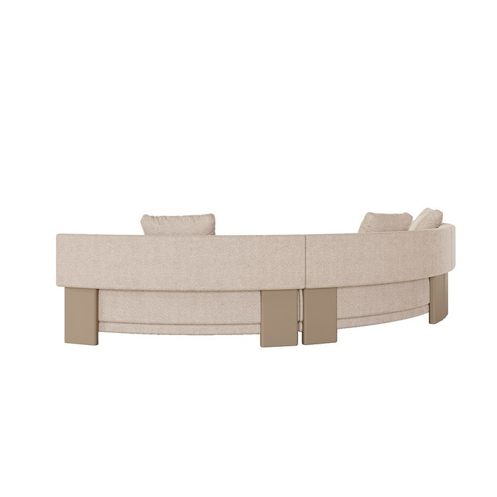 Felix Orbit 6-Seater Arc Sofa - Moonbeam / Buttermilk Oak