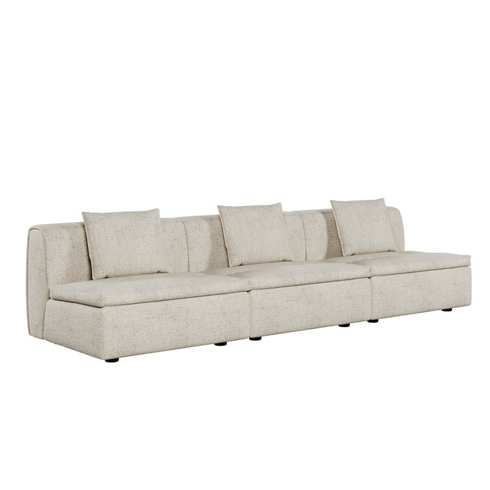 Hugo Byron 3-Seater Armless Sofa - Nougat Speckle
