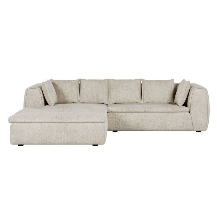 Hugo Byron 3-Seater Left Chaise Sofa with 2-Seater Arm - Nougat Speckle