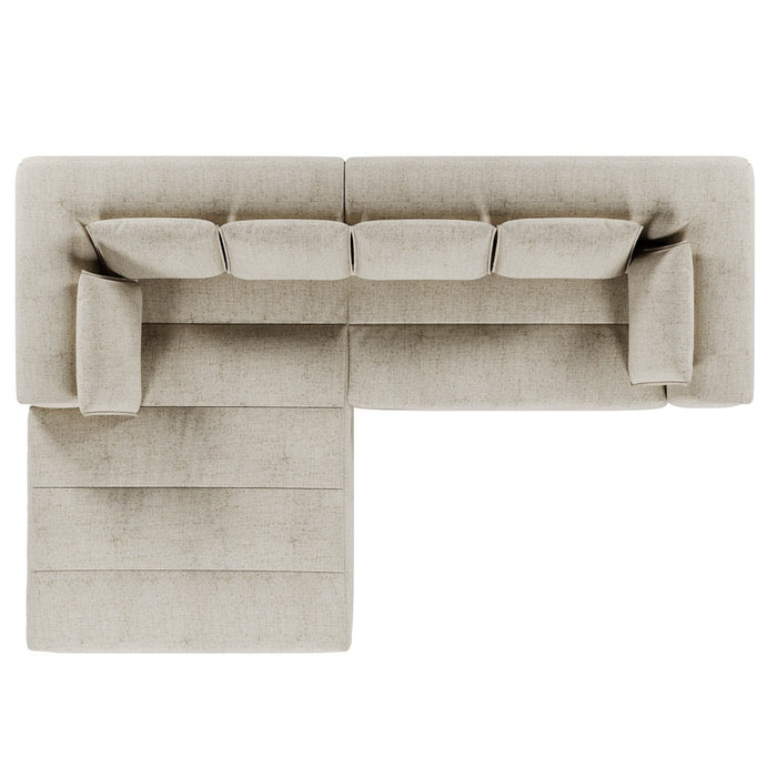 Hugo Byron 3-Seater Left Chaise Sofa with 2-Seater Arm - Nougat Speckle