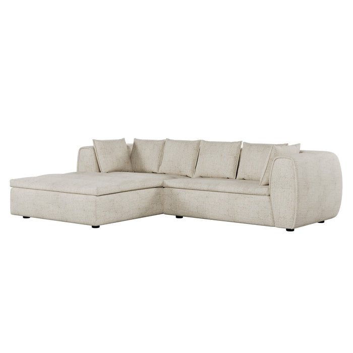 Hugo Byron 3-Seater Left Chaise Sofa with 2-Seater Arm - Nougat Speckle